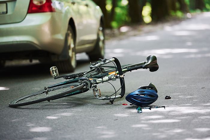 Bicycle on the road after an accident